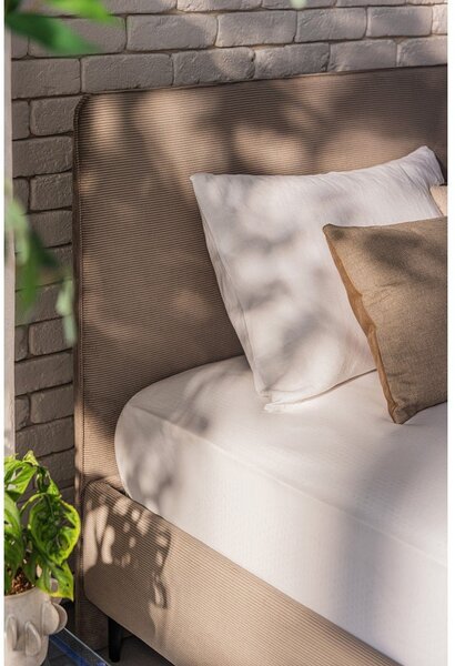 Smeđe-sivi tapecirani bračni krevet s podnicom 160x200 cm Noira Slim – Bonami Selection