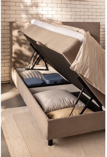 Bež boxspring krevet s prostorom za odlaganje 180x200 cm Elva Bold Line – Bonami Selection