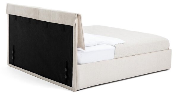 Bež tapecirani bračni krevet s podnicom i prostorom za odlaganje 160x200 cm Thessa Pillow – Bonami Selection