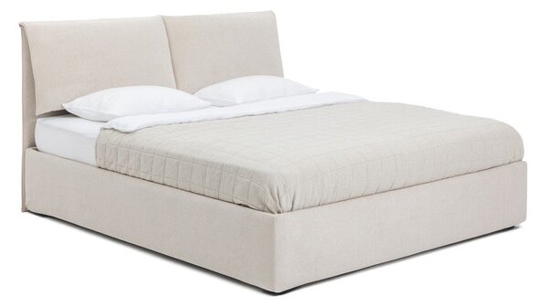 Bež tapecirani bračni krevet s podnicom i prostorom za odlaganje 160x200 cm Thessa Pillow – Bonami Selection