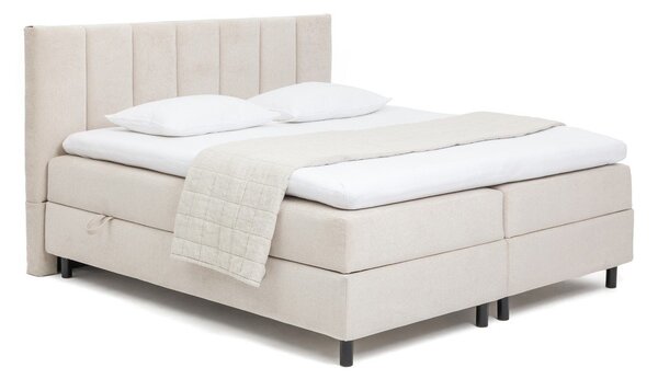 Bež boxspring krevet s prostorom za odlaganje 180x200 cm Elva Bold Line – Bonami Selection