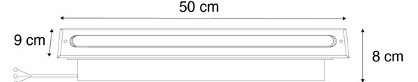Set od 2 moderne svjetiljke za tlo čelik 50 cm uklj. LED IP65 - Eline