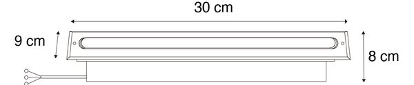 Set od 4 moderne podne svjetiljke crne 30 cm uklj. LED IP65 - Eline