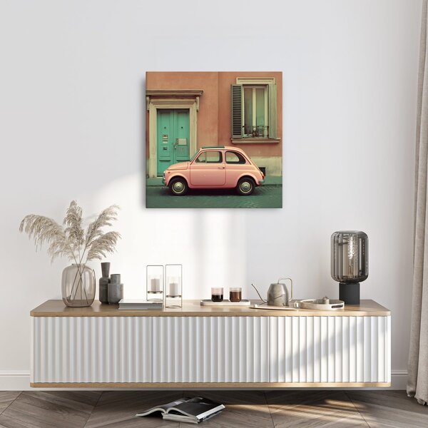 Slika pastelni automobil i vrata