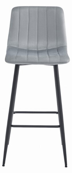 Barska stolica POZZA VELVET s crnim nogama, svijetlosiva