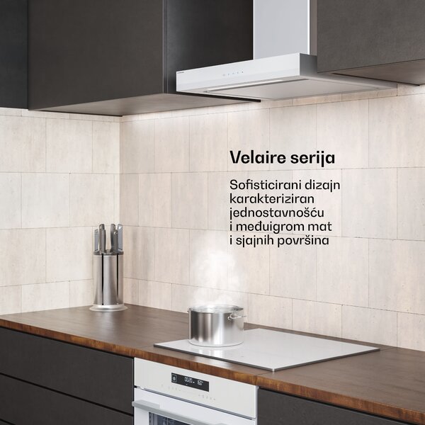 Klarstein Velaire napa, Elegantna, minimalistička, snažna, Energetska klasa A++, 600 m³/h, 60 cm