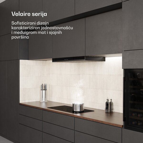 Klarstein Velaire uska indukcijska ploča za kuhanje, elegantna, minimalistička, snažna, 3 zone za kuhanje, 5500 W, 80 cm