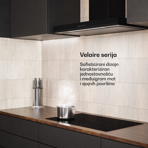 Klarstein Velaire napa, Elegantna, minimalistička, snažna, Energetska klasa A++, 595 m³/h, 90 cm