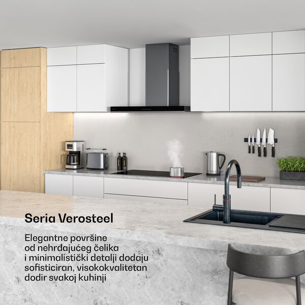Klarstein Verosteel staklokeramička ploča za kuhanje | Minimalistička, snažna | 5 zona za kuhanje | 8400 W | 90 cm