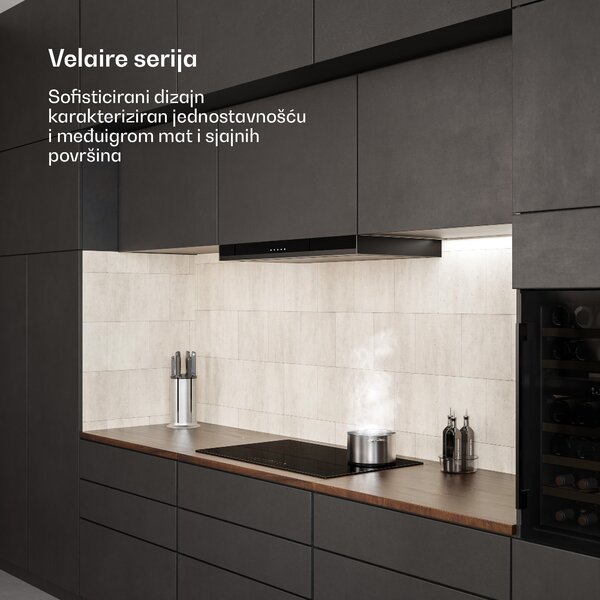 Klarstein Velaire indukcijska ploča za kuhanje, elegantna, minimalistička, snažna, 5 zona za kuhanje, 7200 W, 90 cm