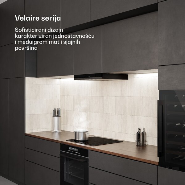 Klarstein Velaire indukcijska ploča za kuhanje, elegantna, minimalistička, snažna, 4 zone za kuhanje, 7000 W, 60 cm