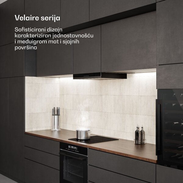 Klarstein Velaire indukcijska ploča za kuhanje, elegantna, minimalistička, kompaktna, 3 zone za kuhanje, 5500 W, 45 cm