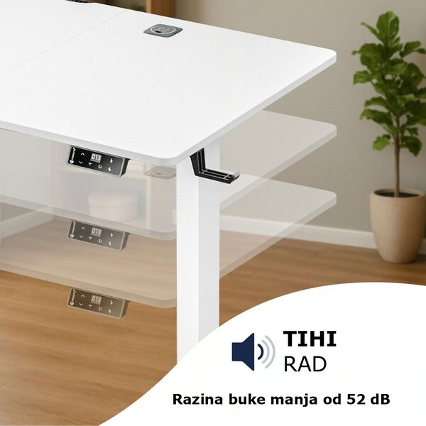 Podesivi uredski stol FLEXI, 140x70x72–117cm, bijela Casaria