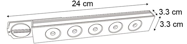 Moderna crna stropna svjetiljka za 1-fazni sustav tračnica 5W 370 lm 3000K - Iconic Tsiri