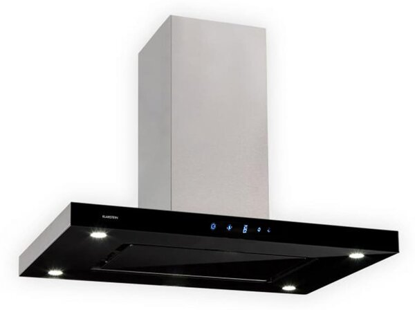 Klarstein Valeria, otočna kuhinjska napa, 90 cm, usisna snaga 642 m³/h, touchscreen, LED, staklo, nehrđajući čelik