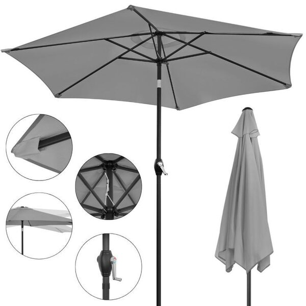 Sklopivi suncobran s nagibom - 210 cm Bež