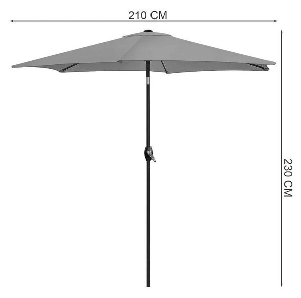Sklopivi suncobran s nagibom - 210 cm Bež