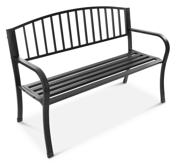 Vrtna klupa od aluminija s naslonom 125 x 53 x 82 cm Siva