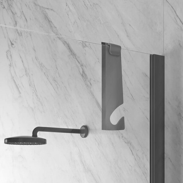 Mat crna željezna samoljepljiva kupaonska polica Lava – Metaltex