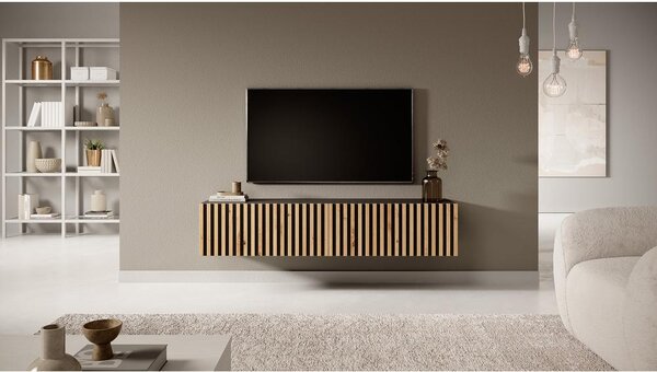 TV ormarić/stolić Tenessie 138 (crna + hrast artisan)