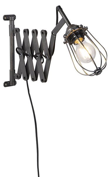 Industrijska zidna svjetiljka crna podesiva - Kavez za škare