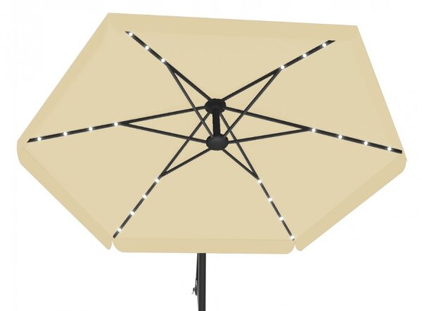 Vrtni suncobran s LED rasvjetom 3 m - Bež