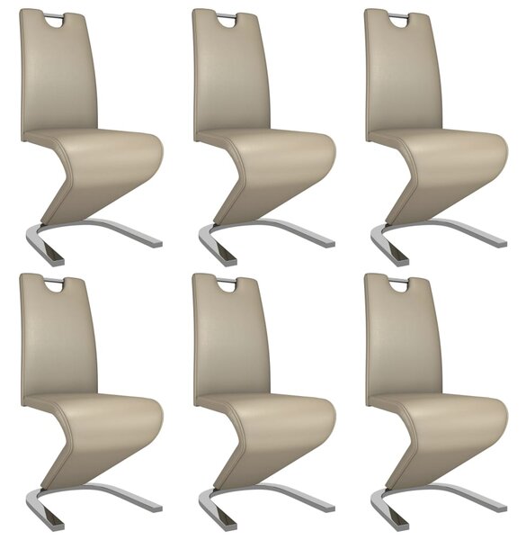 VidaXL Blagovaonske stolice od umjetne kože 6 kom boja cappuccina