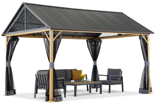 Vrtna sjenica od metala Teramo s mrežom od komaraca 3x4 Garden Point