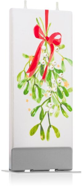 Flatyz Holiday Mistletoe with Red Ribbon ukrasna svijeća 6x15 cm