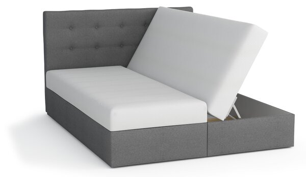 Bračni krevet Boxspring 140 cm Fade 2 (crna) (s madracem i prostorom za odlaganje)