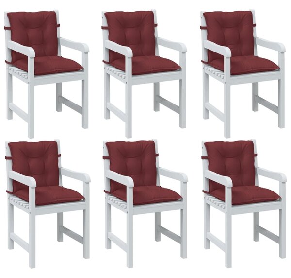 VidaXL Jastuci za stolice 6 kom prošarano boja vina 100x50x7cm tkanina