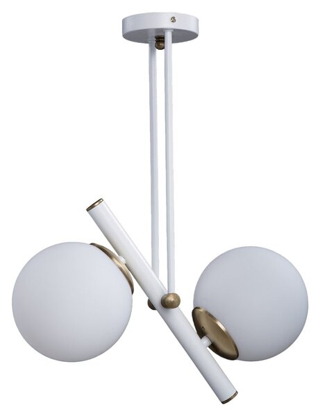 Bijela/u zlatnoj boji viseća svjetiljka sa staklenim sjenilom ø 15 cm Libra – Squid Lighting