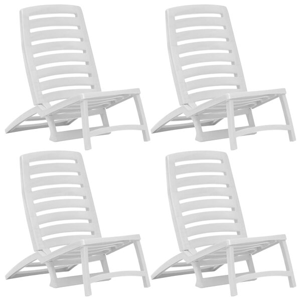 VidaXL Sklopive stolice za plažu 4 kom plastične bijele