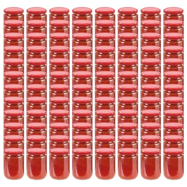VidaXL Staklenke za džem s crvenim poklopcima 96 kom 230 ml