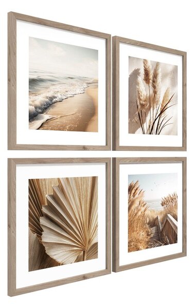 Tiskane slike u setu 4 kom s okvirom 30x30 cm Boho Dreams – Styler