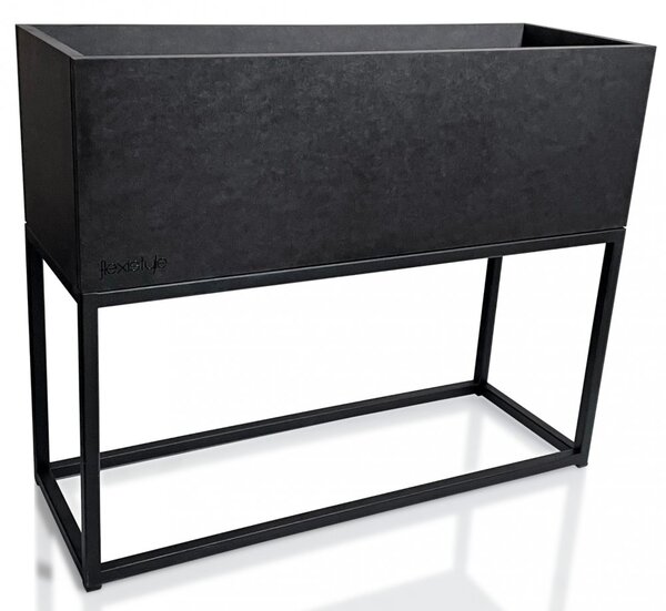 Savršena crna metalna žardinjera LOFT FIORINO 62X22X50 cm