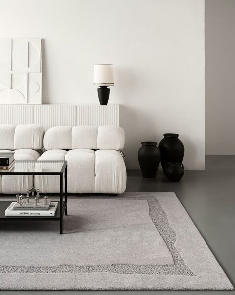 Sivi vunen tepih 200x300 cm Morphic Rocca – Agnella