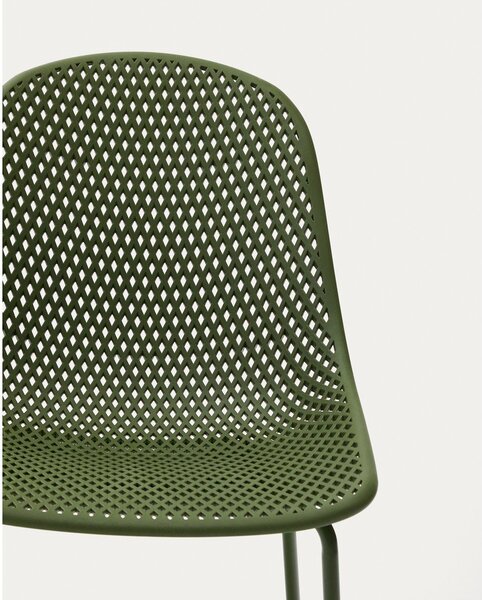 Tamno zelena metalna vrtna stolica Quinby – Kave Home