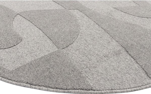 Sivi vunen okrugao tepih ø 120 cm Morphic Botanica – Agnella