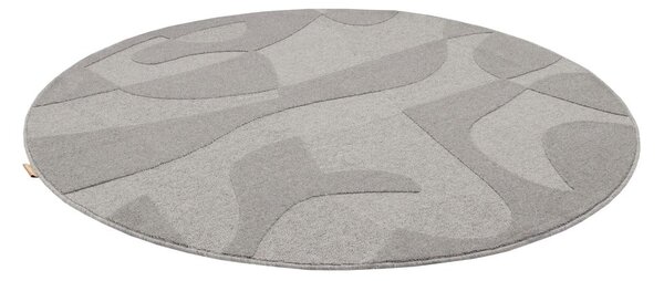 Sivi vunen okrugao tepih ø 120 cm Morphic Botanica – Agnella