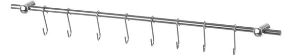 Šipka od nehrđajućeg čelika sa 8 Unimasa kuka, dužine 54,5 cm