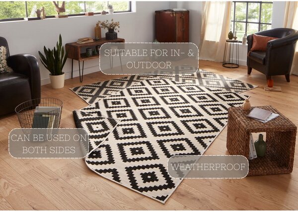 Krem-crni vanjski tepih NORTHRUGS Malta, 120 x 170 cm
