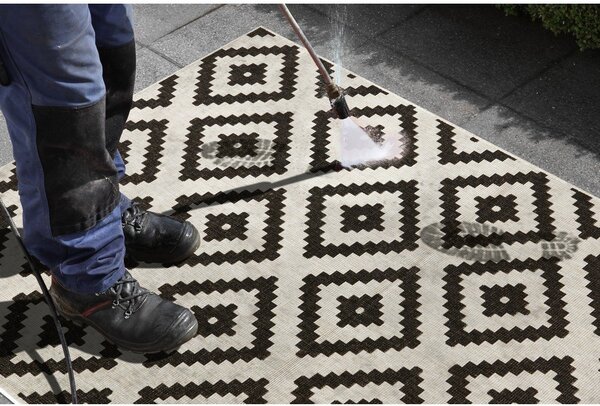 Krem-crni vanjski tepih NORTHRUGS Malta, 120 x 170 cm