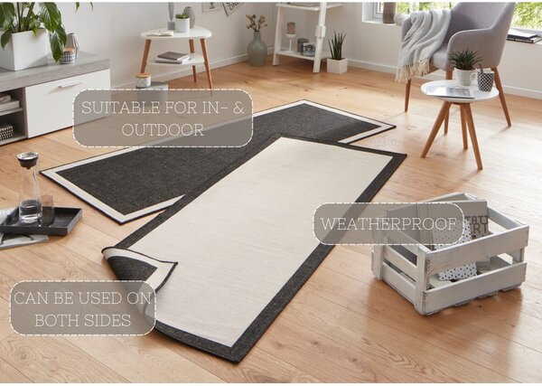 Krem-crni vanjski tepih NORTHRUGS Panama, 80 x 350 cm