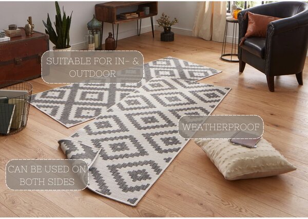 Sivi vanjski tepih NORTHRUGS Malta, 80 x 250 cm