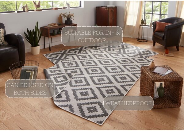 Sivi vanjski tepih NORTHRUGS Malta, 160 x 230 cm