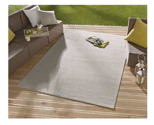 Sivi vanjski tepih NORTHRUGS Coin, 140 x 200 cm