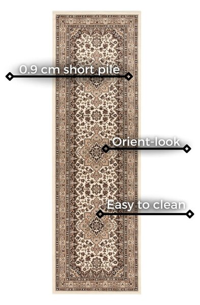 Bež tepih Nouristan Parun Tabriz, 80 x 250 cm