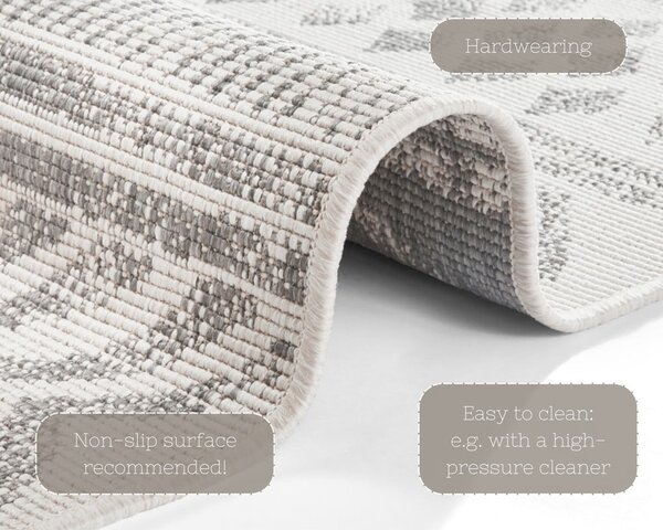 Sivo-krem vanjski tepih NORTHRUGS Biri, 120 x 170 cm