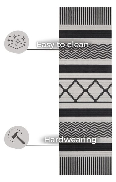 Crno-sivi kuhinjski tepih Hanse Home Line, 45 x 140 cm